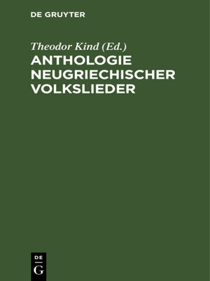 cover image of Anthologie neugriechischer Volkslieder